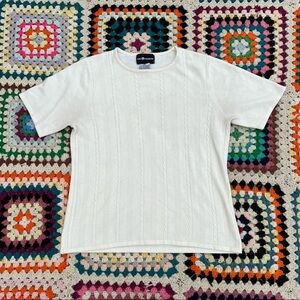 Vintage Sag Harbor short sleeve cream knit top